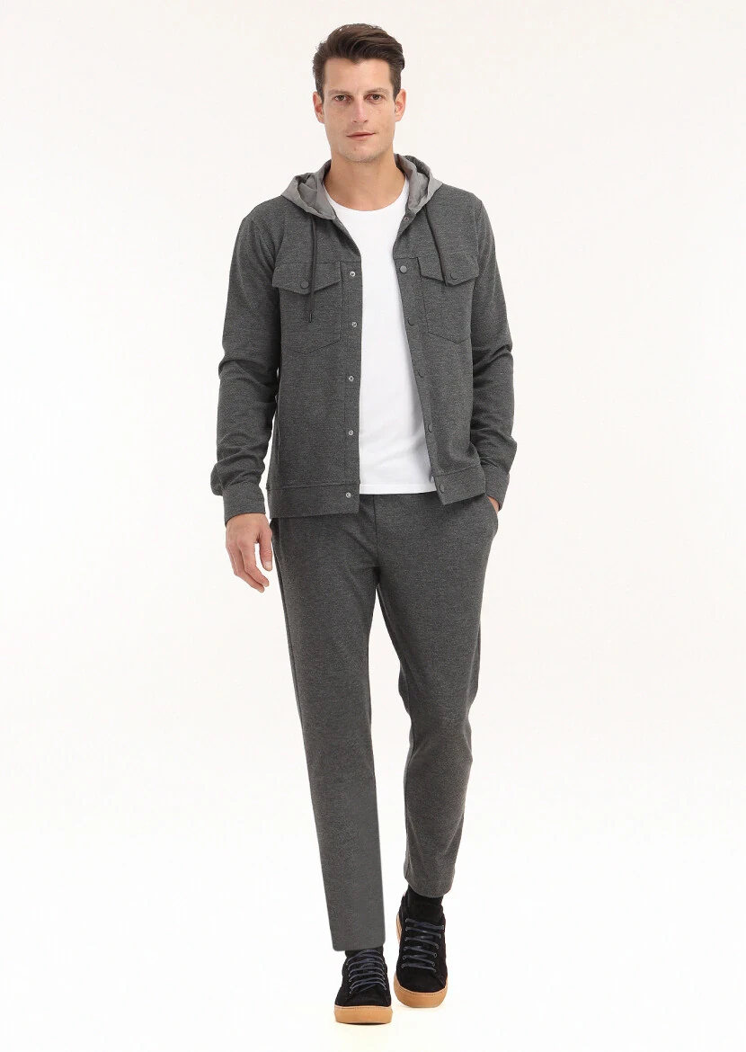 Dark Grey Regular Fit Blazer - 1