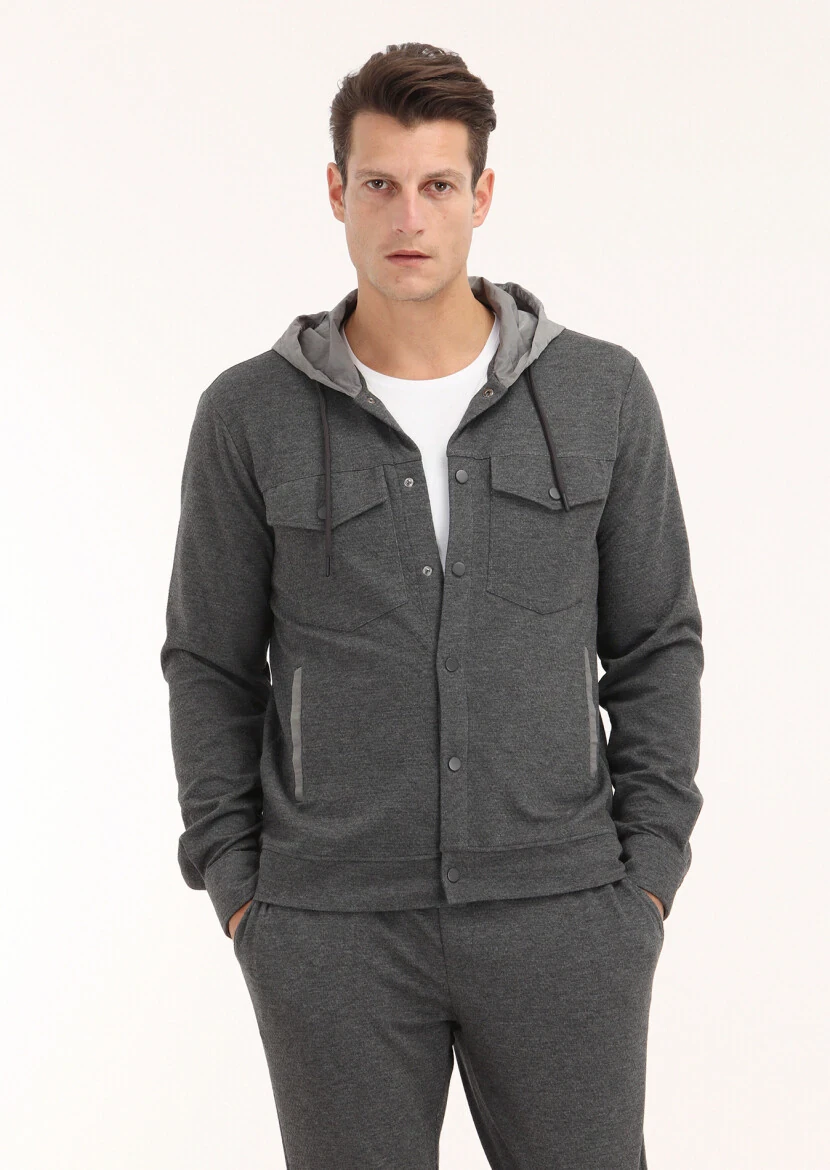 Dark Grey Regular Fit Blazer 