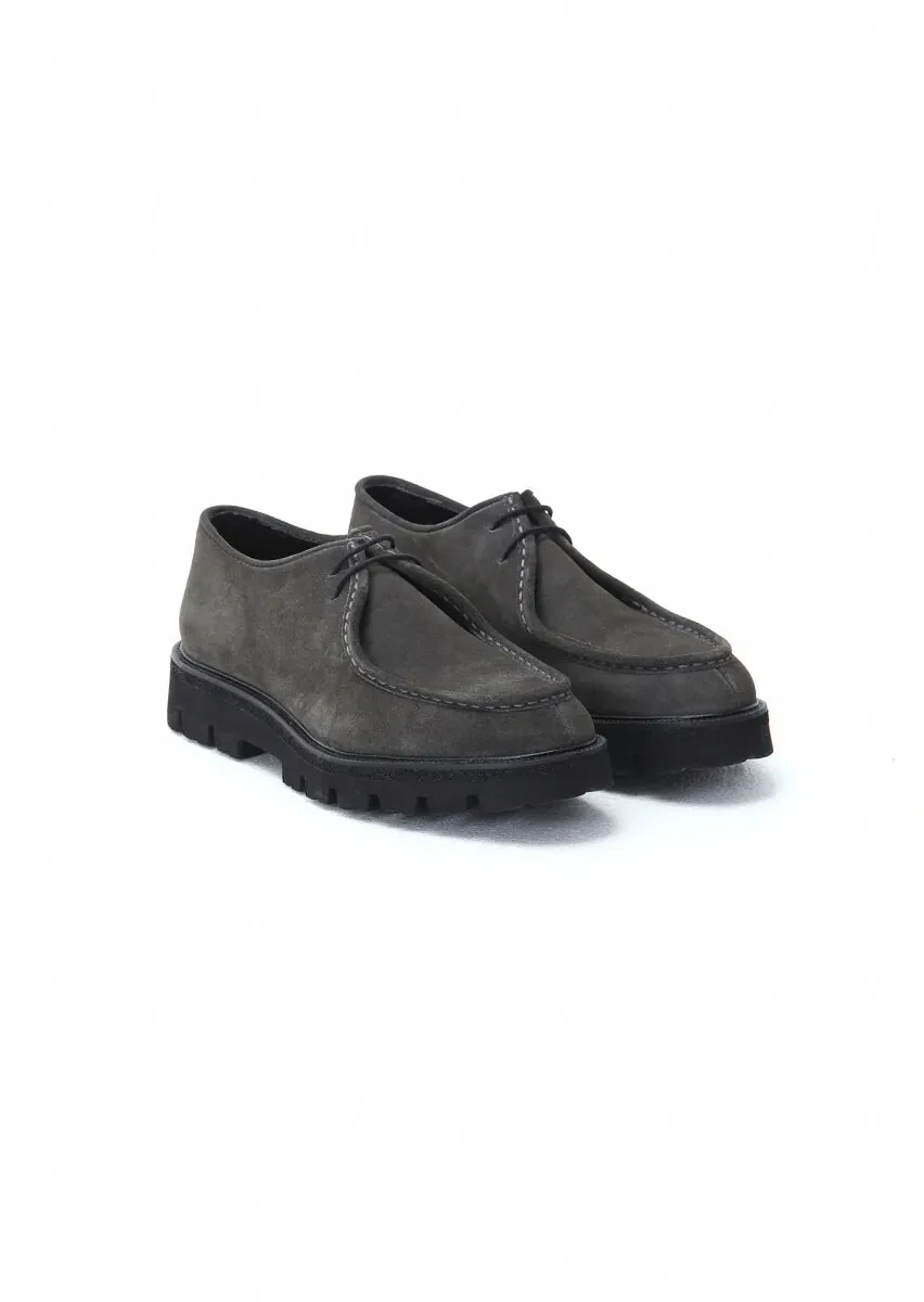 Dark Grey Suede Casual Shoes - 2