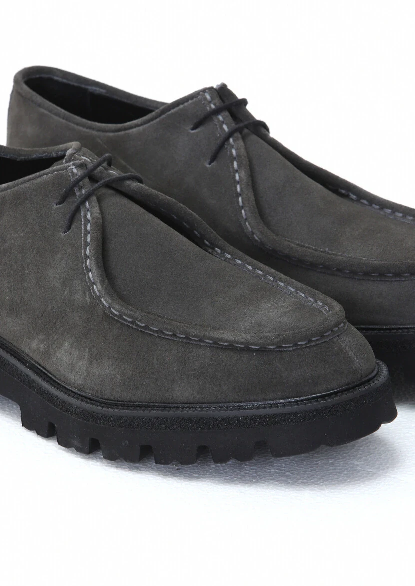 Dark Grey Suede Casual Shoes - 3