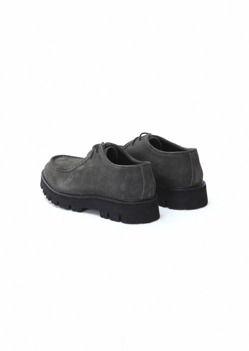 Dark Grey Suede Casual Shoes - 4