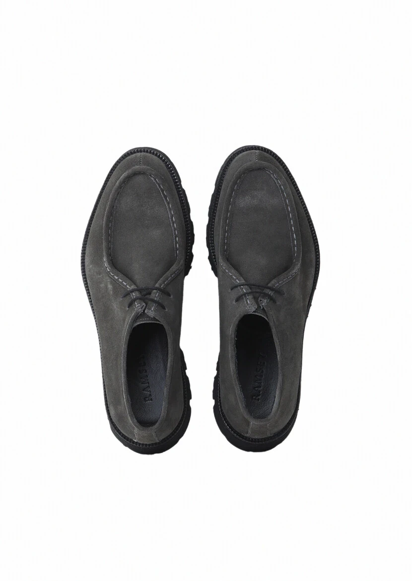 Dark Grey Suede Casual Shoes - 6