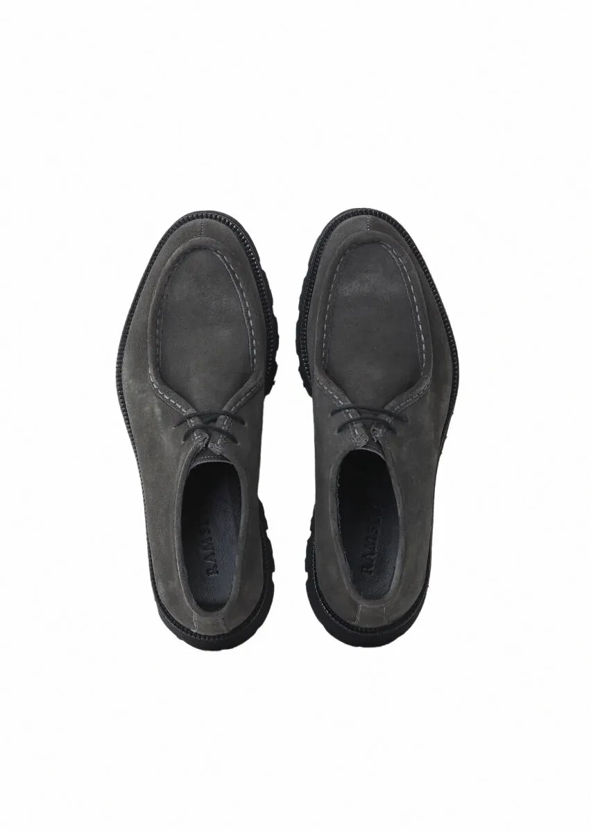 Dark Grey Suede Casual Shoes - 6