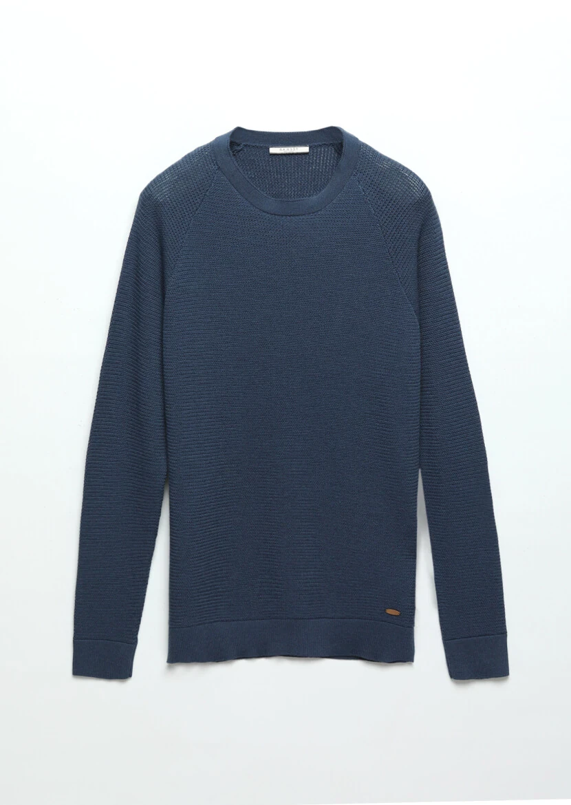 Dark Indigo Knitwear Sweatshirt - 7