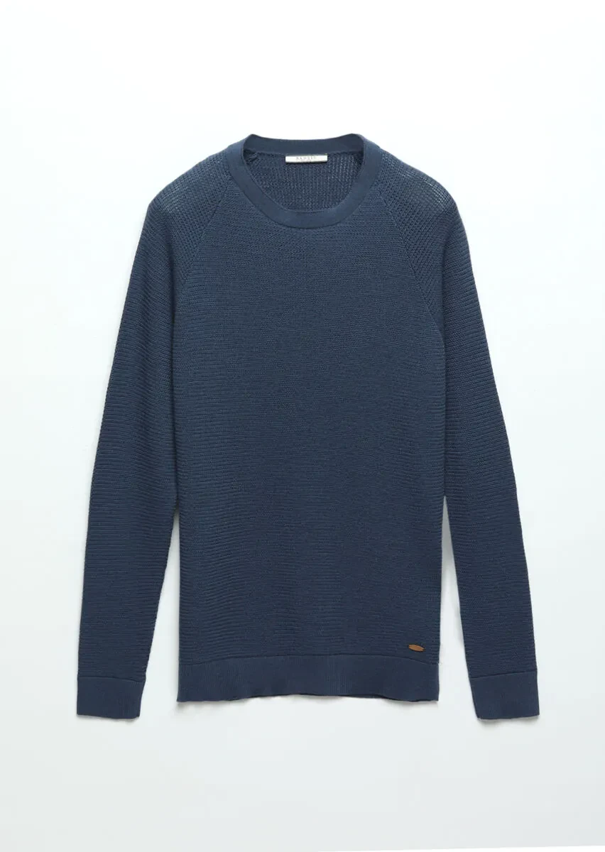 Dark Indigo Knitwear Sweatshirt - 7