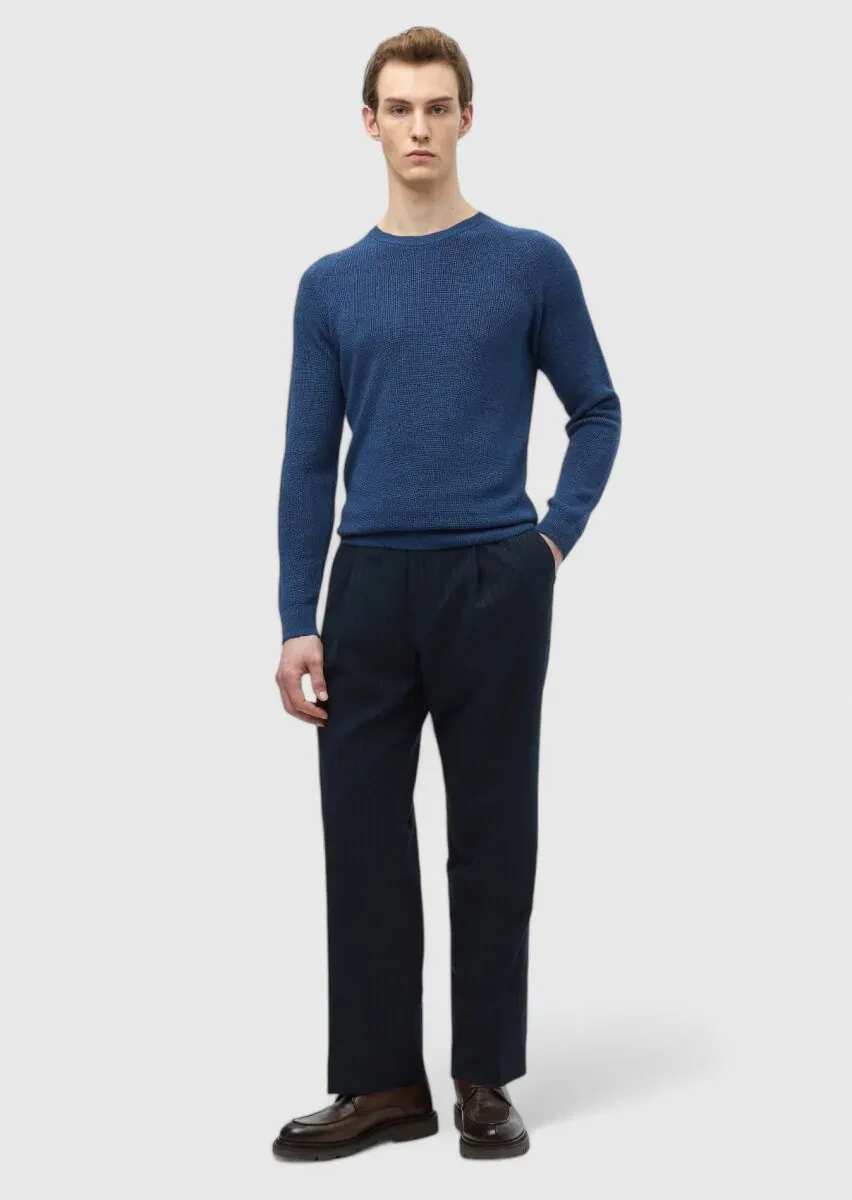Dark Indigo Knitwear Sweatshirt - 2
