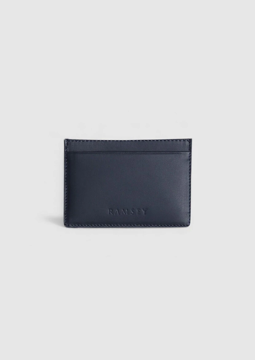 Dark Navyblue Cow Leather Card Holder - RAMSEY