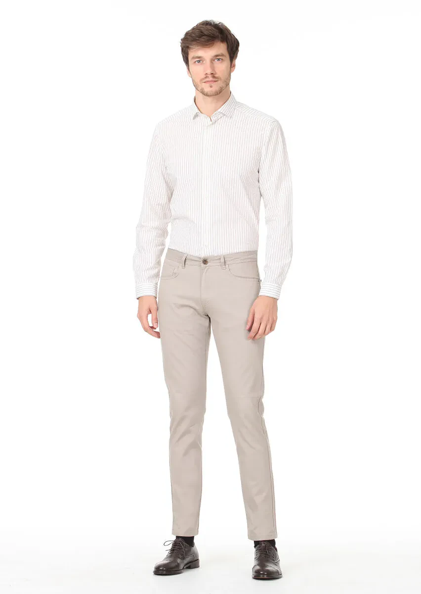 Deve Tüyü Dokuma Slim Fit Casual Pamuk Karışımlı Pantolon - 2