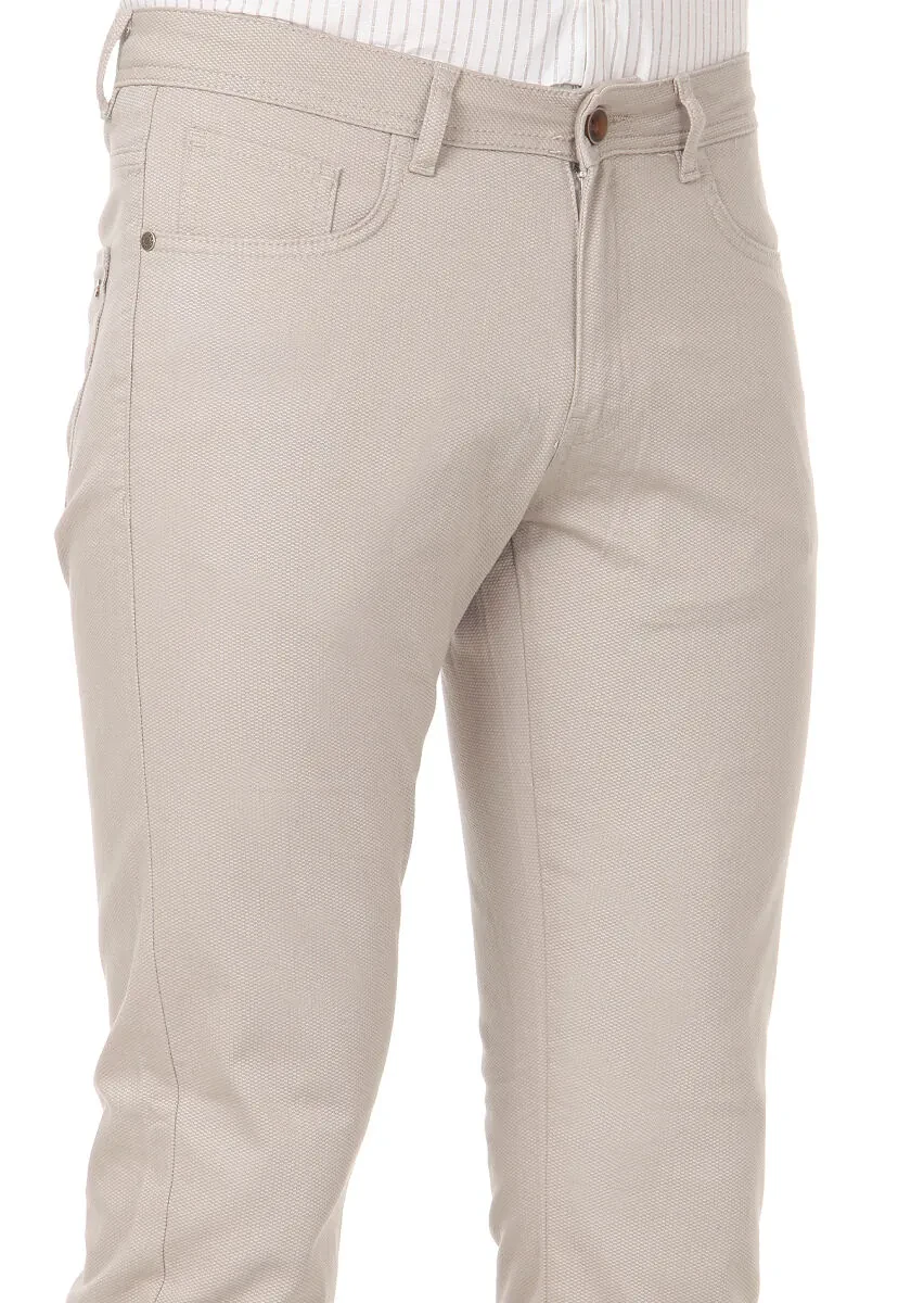 Deve Tüyü Dokuma Slim Fit Casual Pamuk Karışımlı Pantolon - 3