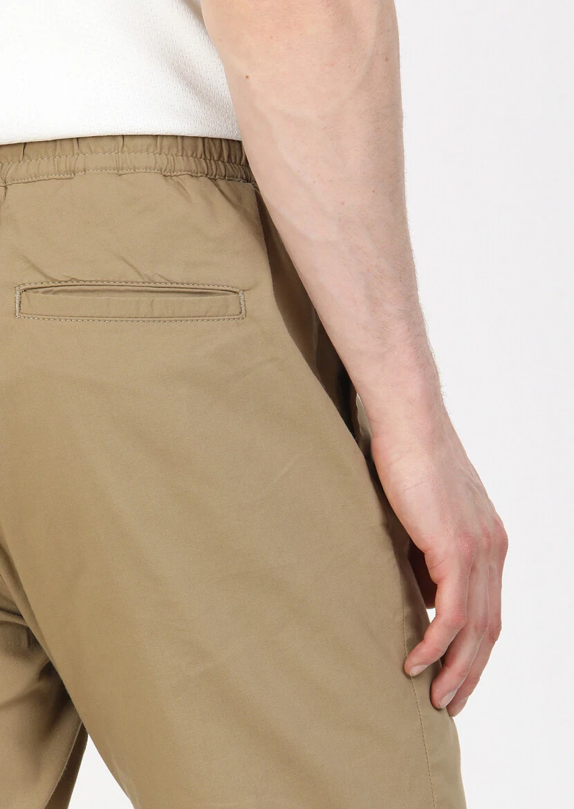 Deve Tüyü Düz Dokuma Jogging Fit Casual Pamuk Karışımlı Pantolon - 6