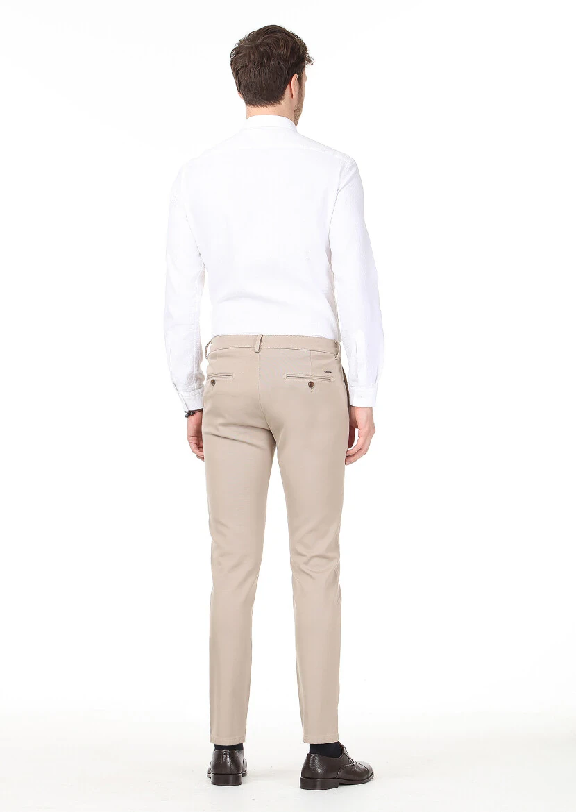 Deve Tüyü Düz Dokuma Regular Fit Casual %100 Pamuk Pantolon - 4