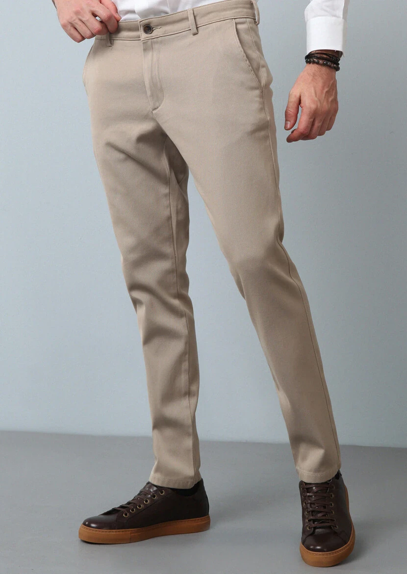 Deve Tüyü Düz Dokuma Regular Fit Casual %100 Pamuk Pantolon - 2