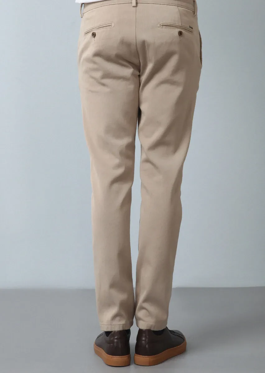 Deve Tüyü Düz Dokuma Regular Fit Casual %100 Pamuk Pantolon - 5