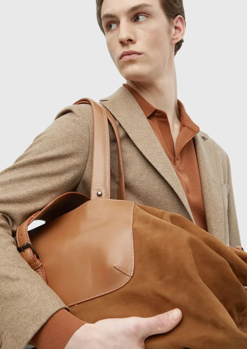 Deve Tüyü Düz Shirt Shoulder Slim Fit %100 Pamuk Ceket - 4