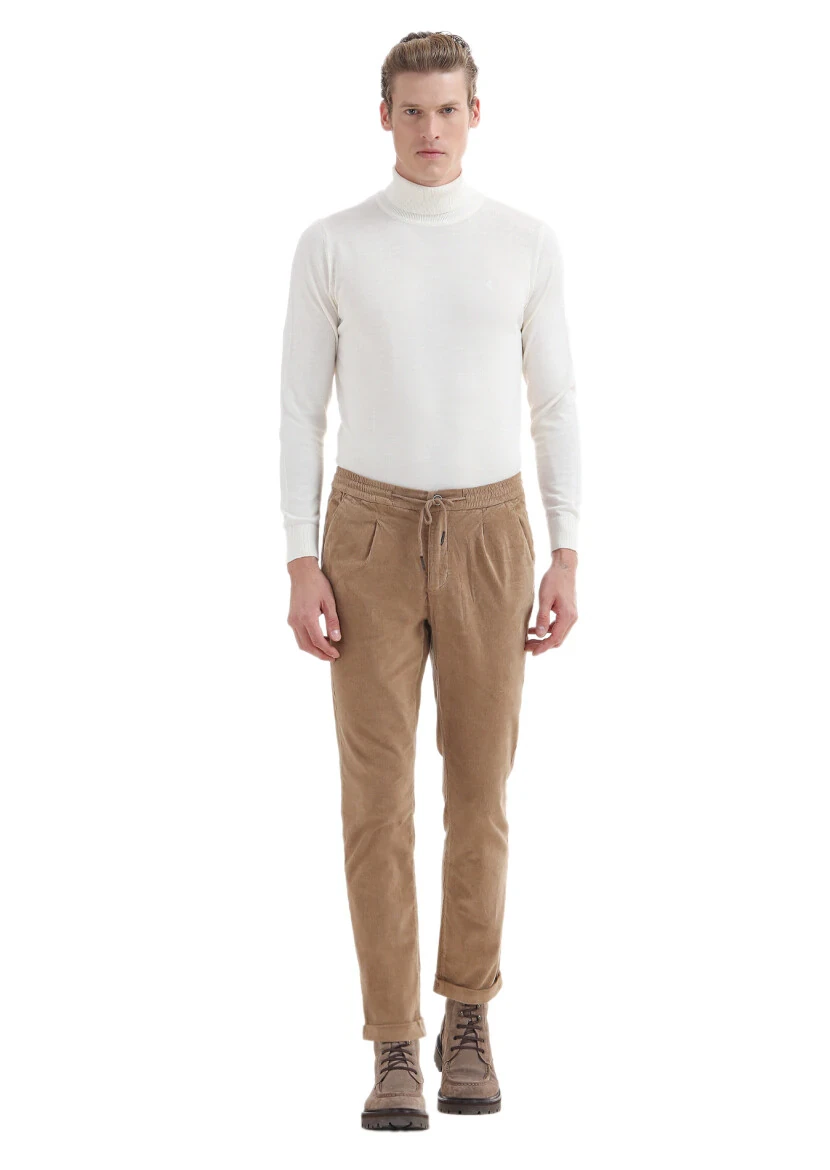 Deve Tüyü Fitilli Dokuma Jogging Fit Kadife Casual Pamuk Karışımlı Pantolon - RAMSEY