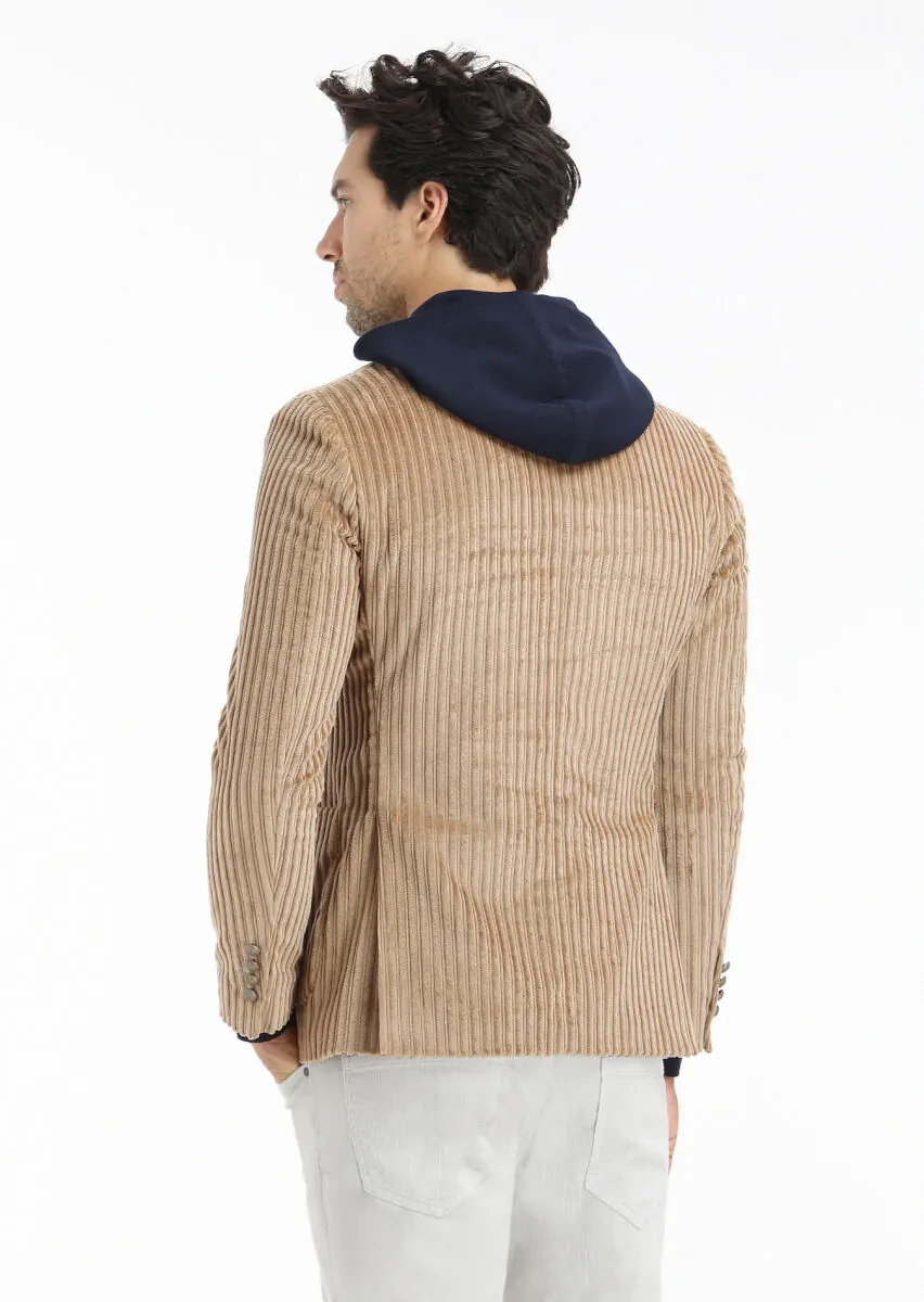 Deve Tüyü Fitilli Shirt Shoulder Slim Fit %100 Pamuk Ceket - 9