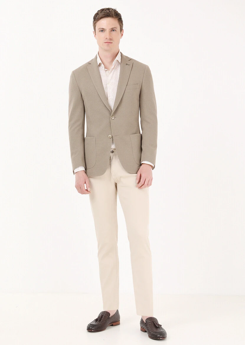 Deve Tüyü Mikro Zeroweight Slim Fit Pamuk Karışımlı Örme Ceket - 2