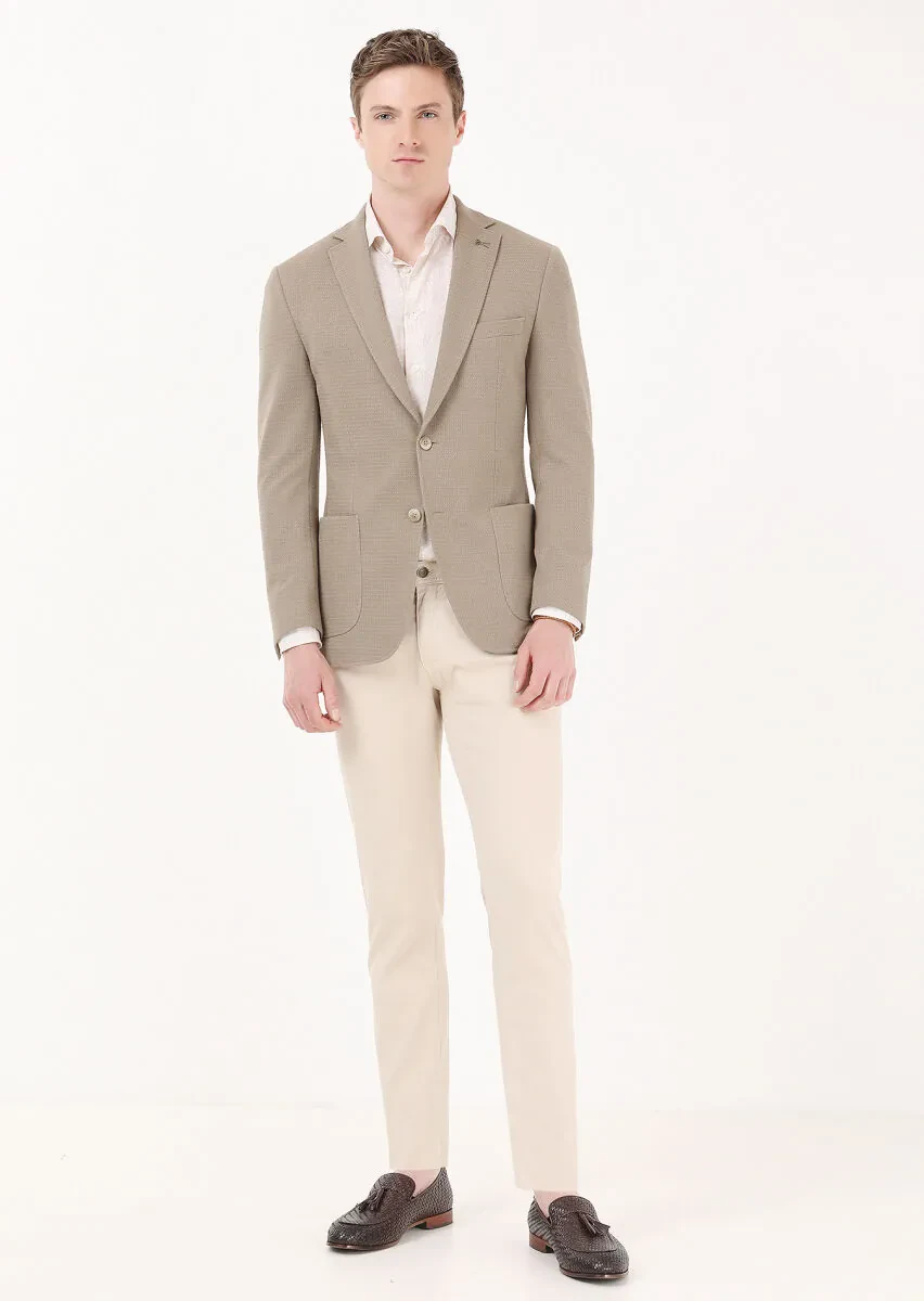 Deve Tüyü Mikro Zeroweight Slim Fit Pamuk Karışımlı Örme Ceket - 2