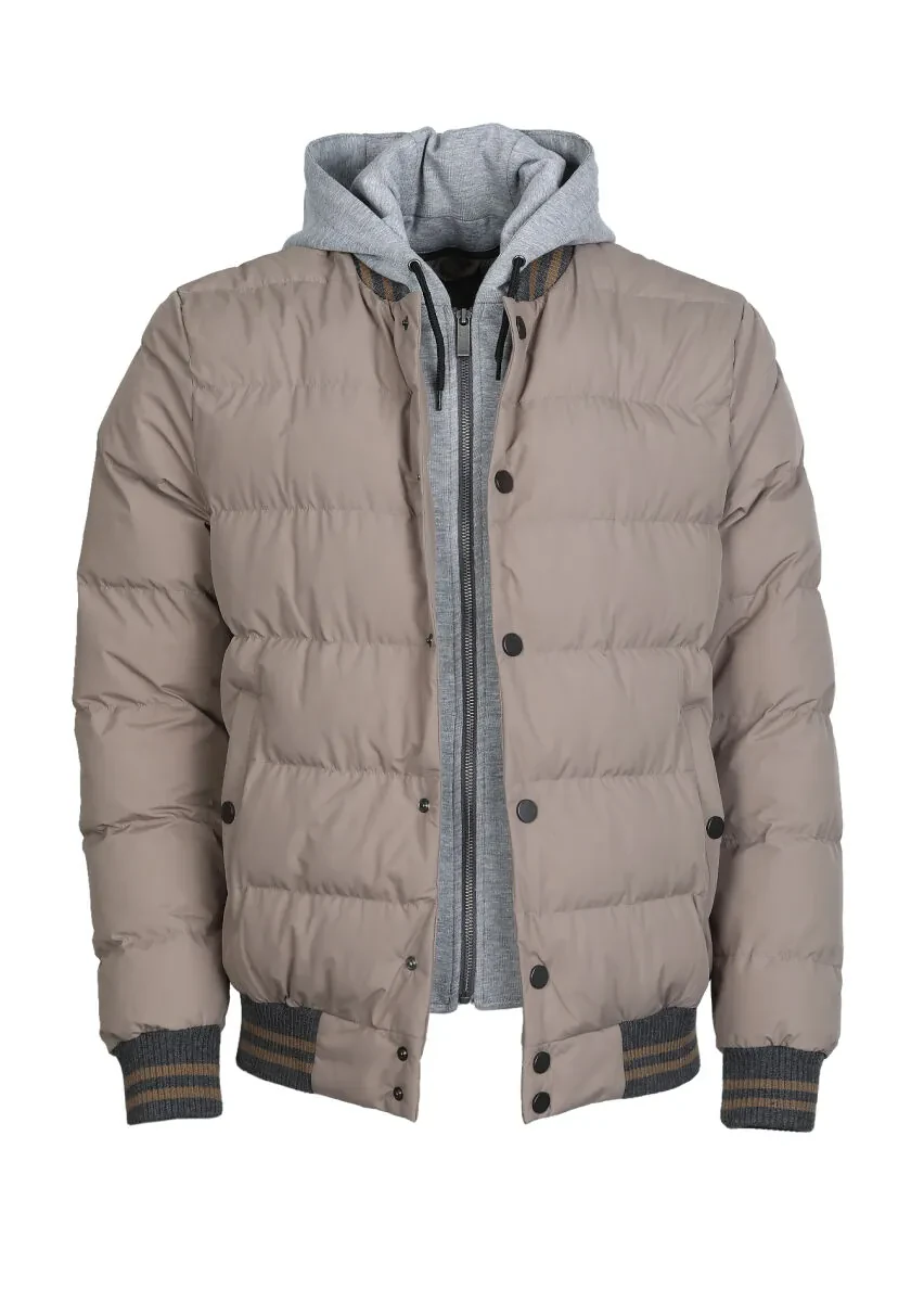 Deve Tüyü Regular Fit Dik Yaka Casual Dokuma Mont - 6