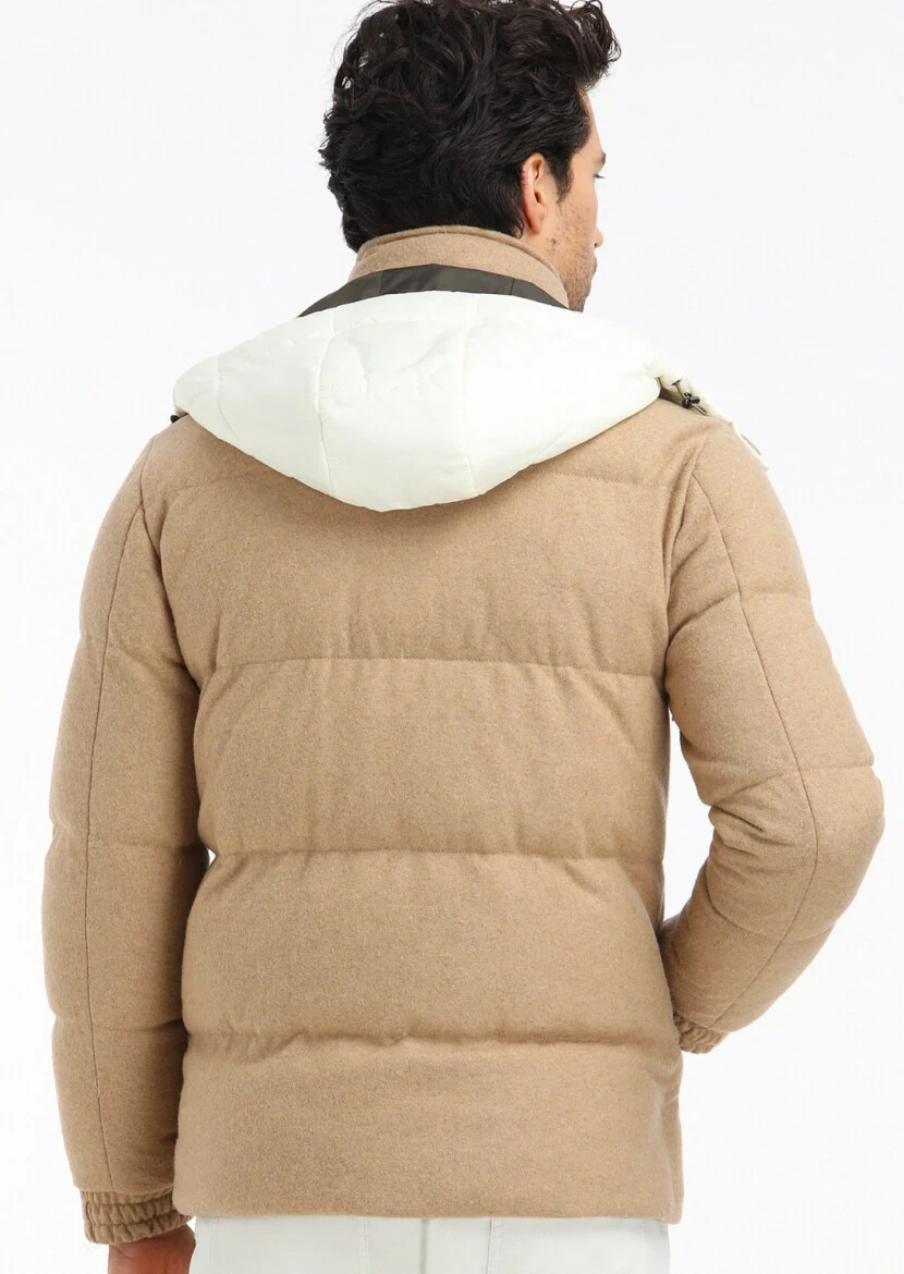 Deve Tüyü Regular Fit Kapüşonlu Casual Örme Kaban - 5