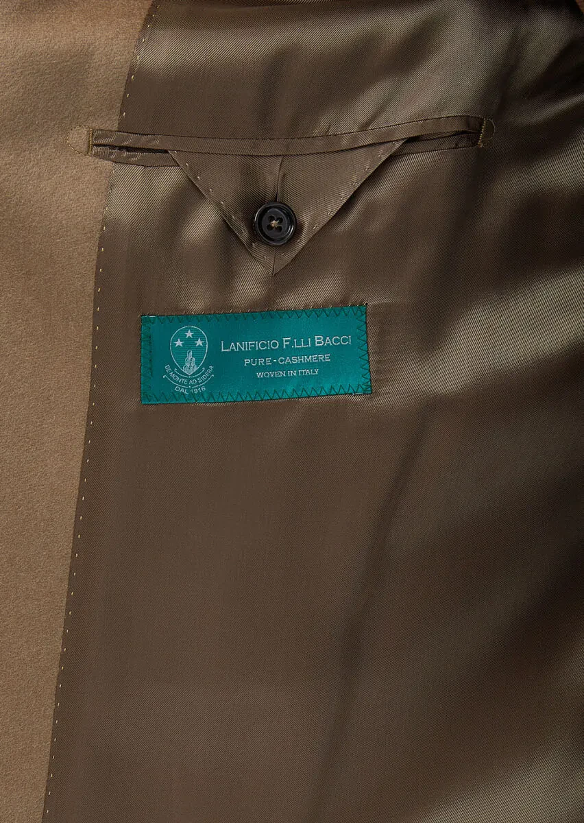 Deve Tüyü Regular Fit Kelebek Yaka Klasik Dokuma Palto - 7