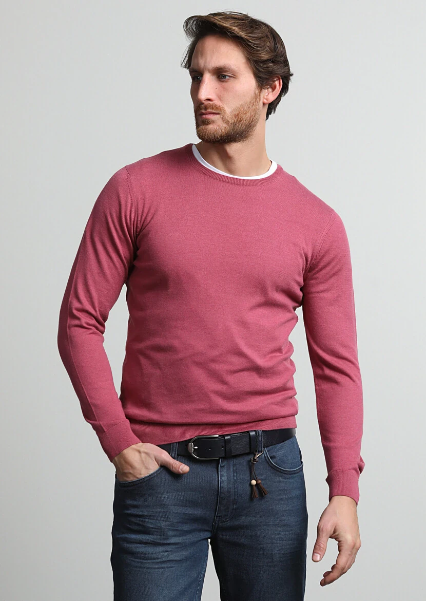 Dusty Rose Color Knitwear Sweatshirt - 1