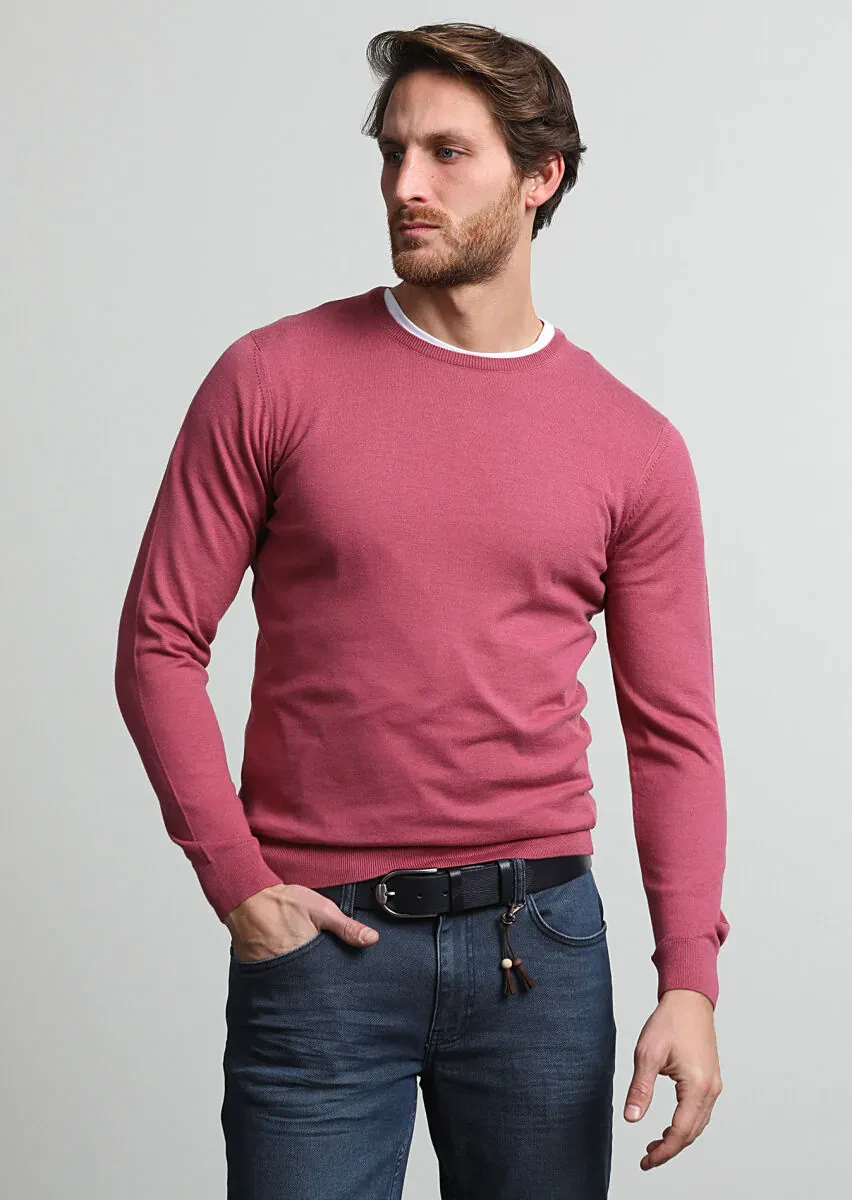 Dusty Rose Color Knitwear Sweatshirt - 1