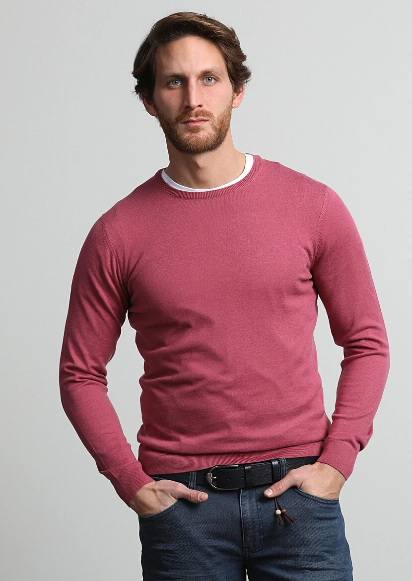 Dusty Rose Color Knitwear Sweatshirt - 3