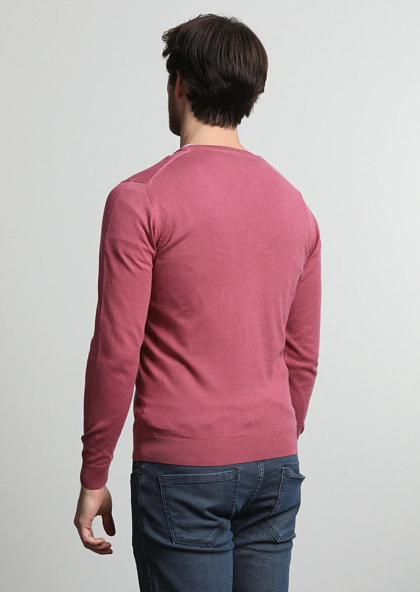 Dusty Rose Color Knitwear Sweatshirt - 4