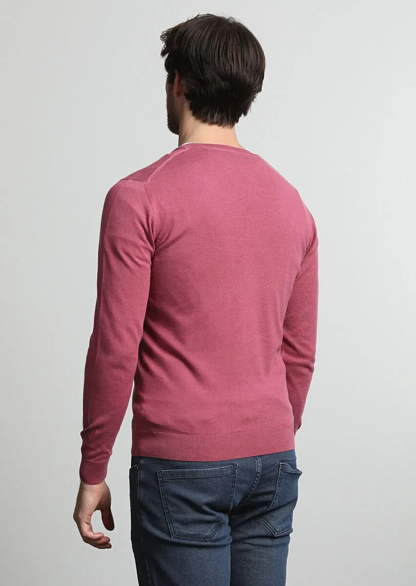 Dusty Rose Color Knitwear Sweatshirt - 4