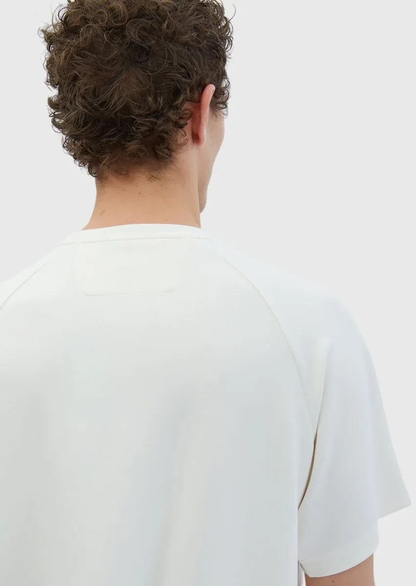 Ecru Crew Neck Plain Sweatshirt - 3