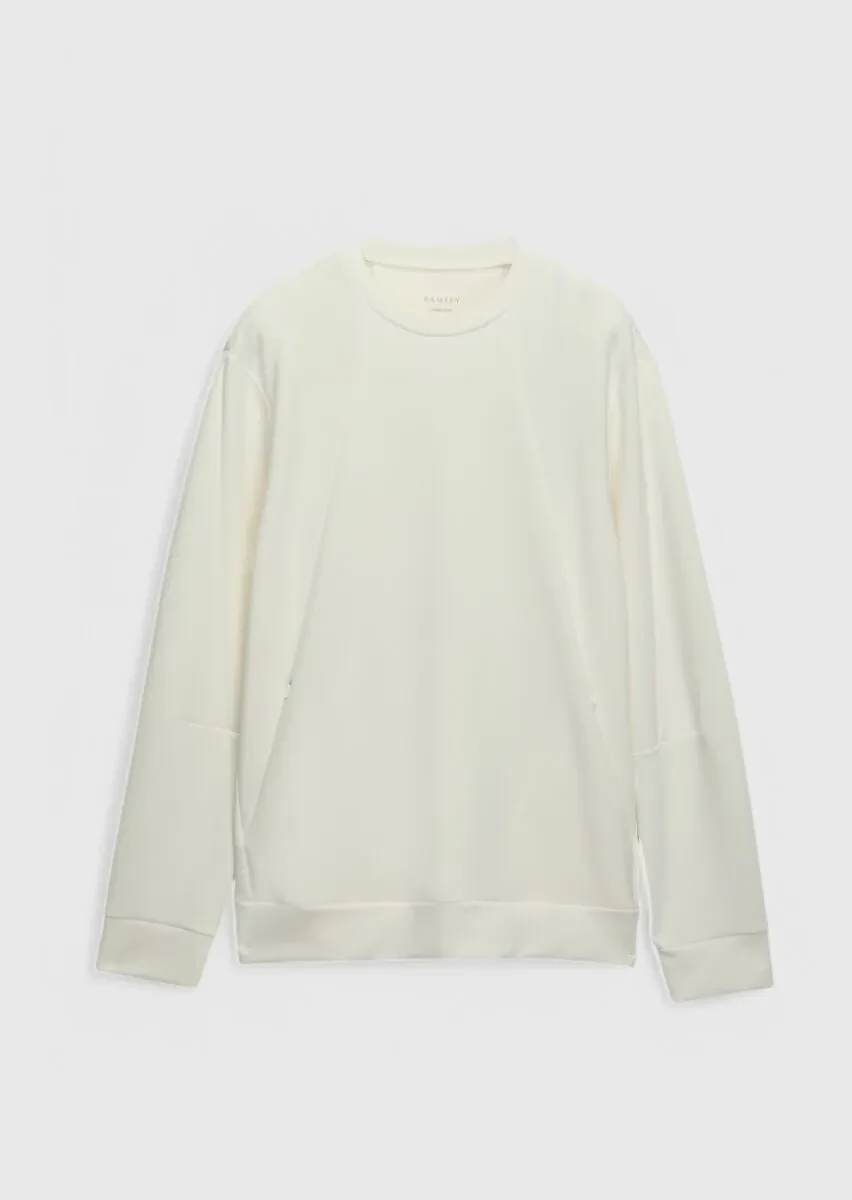 Ecru Crew Neck Plain Sweatshirt - 7