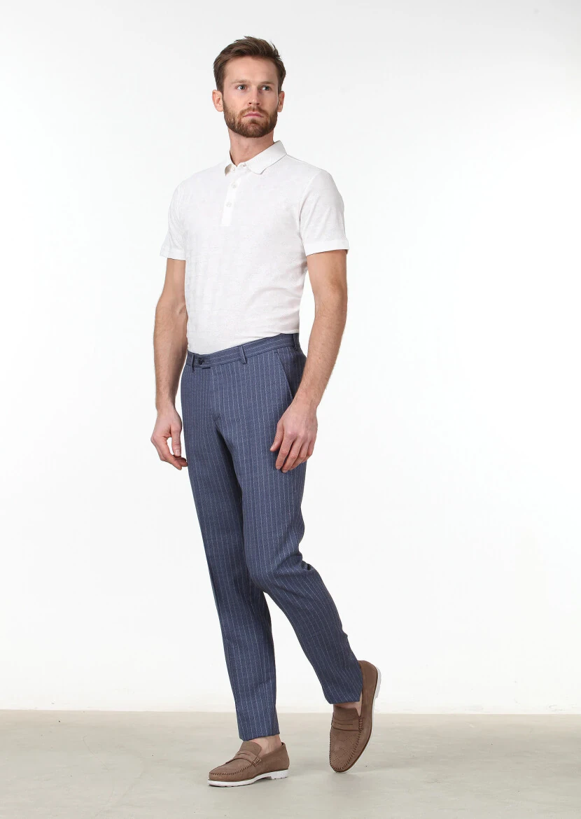 Ecru Jacquard Polo Neck 100% Cotton T-Shirt 