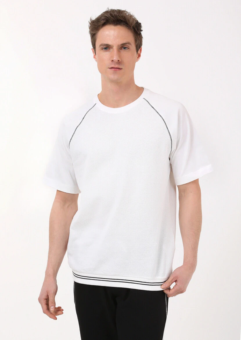 Ecru Jacquard Sweatshirt - 1