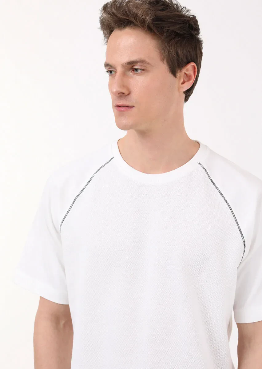 Ecru Jacquard Sweatshirt - 3