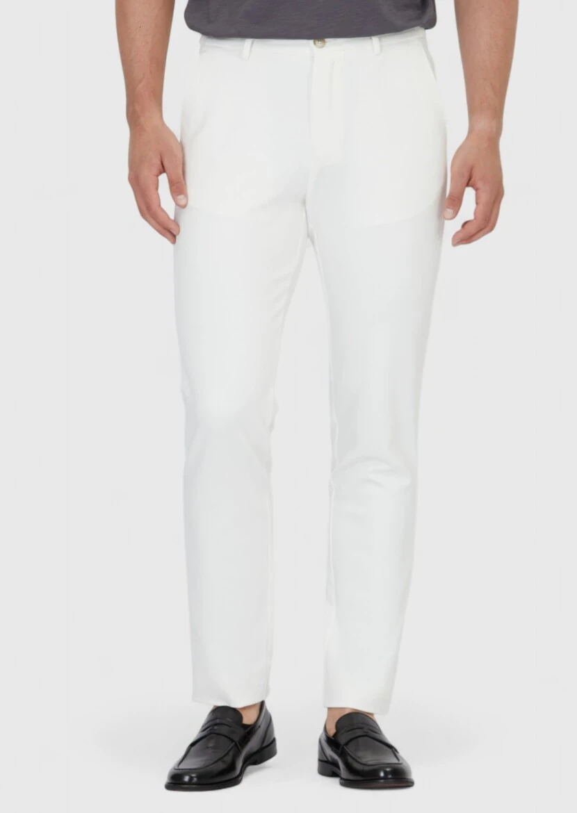 Ecru Knitting Jogging Fit Casual Trousers - RAMSEY