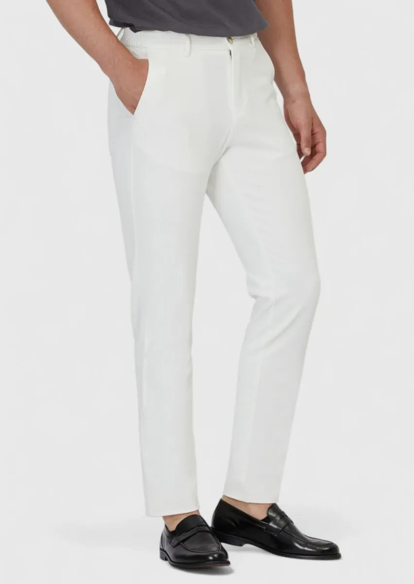 Ecru Knitting Jogging Fit Casual Trousers - 3