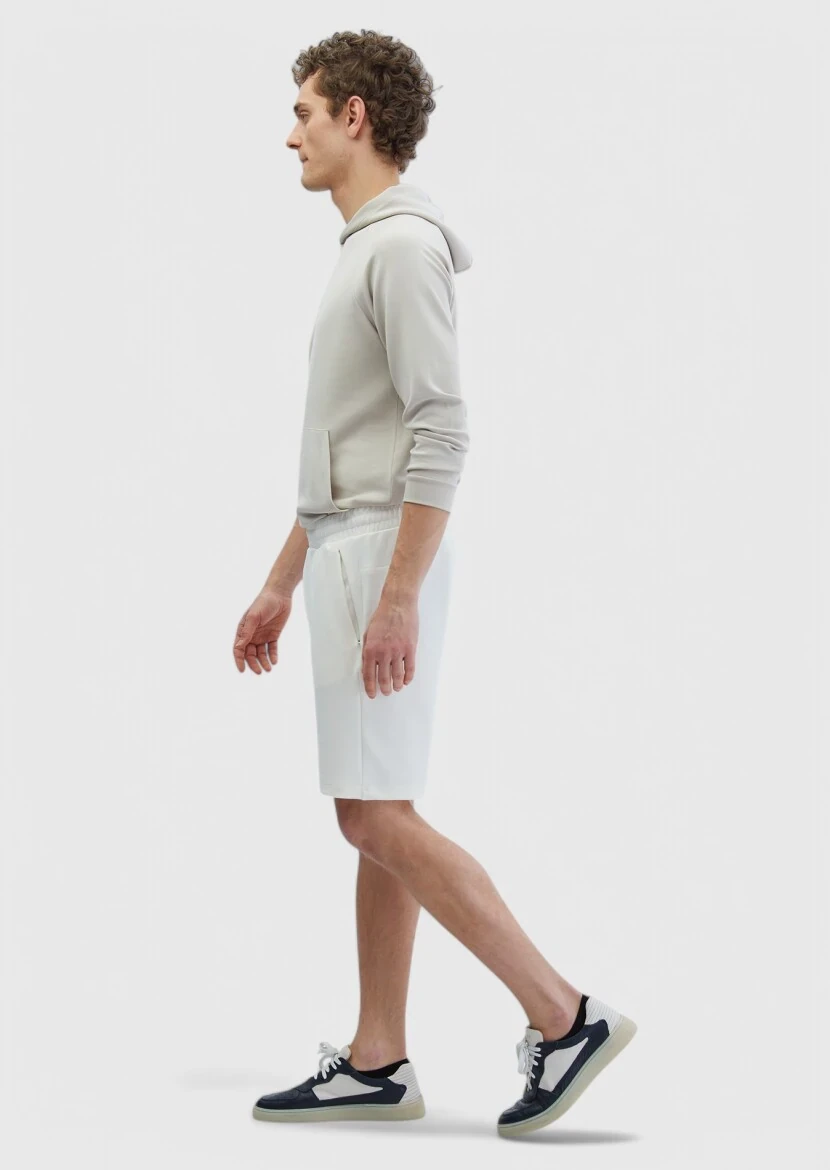 Ecru Knitting Jogging Fit Sport Bermuda - RAMSEY