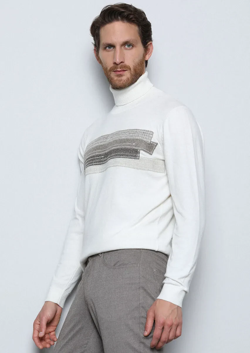 Ecru Knitwear Sweatshirt - 4