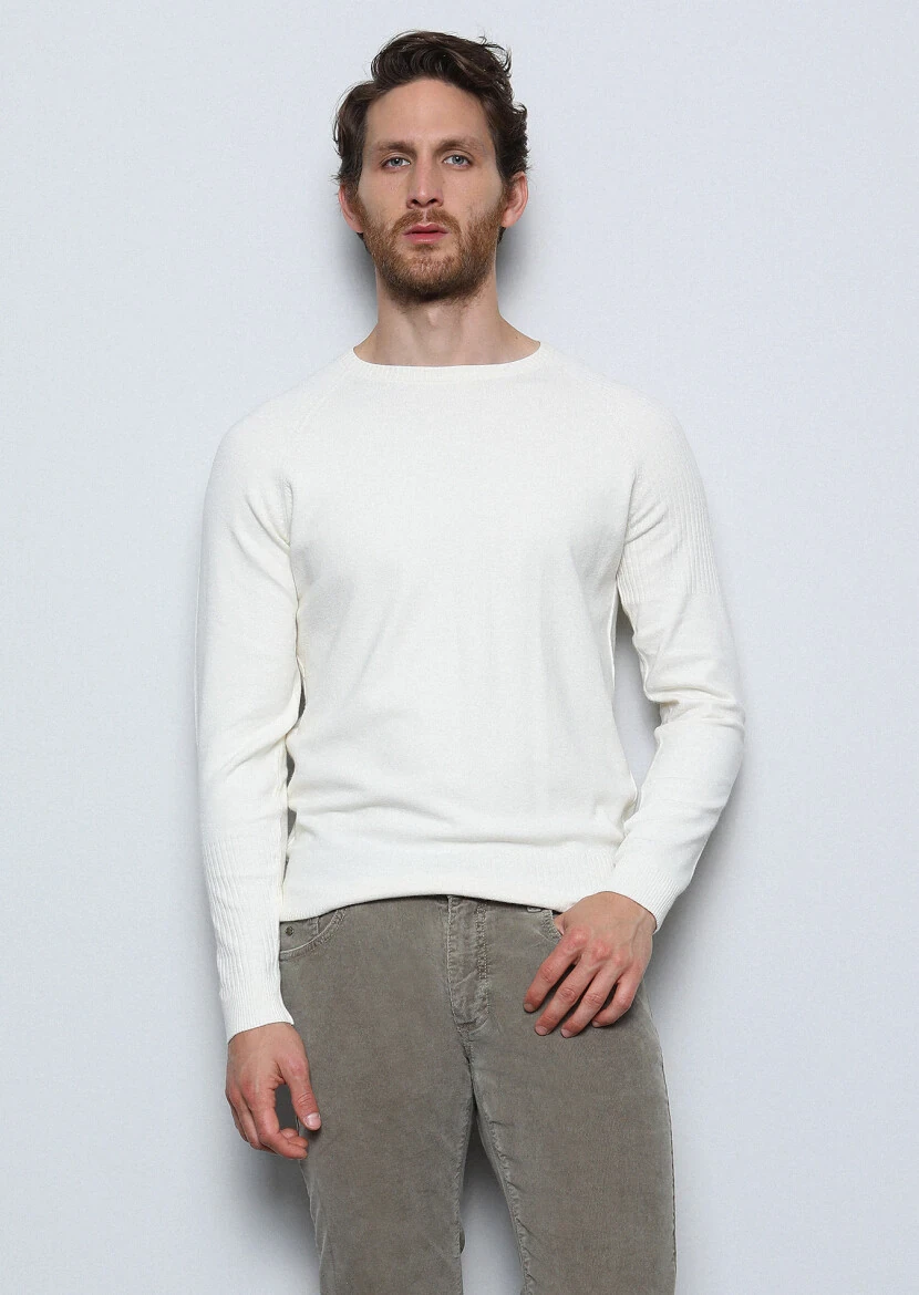 Ecru Knitwear Sweatshirt - 3