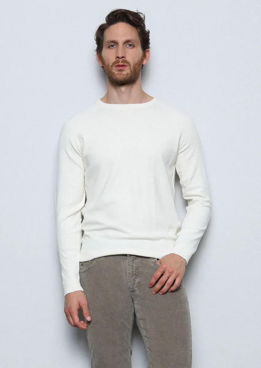 Ecru Knitwear Sweatshirt - 3