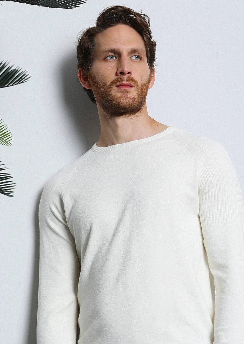 Ecru Knitwear Sweatshirt - 4