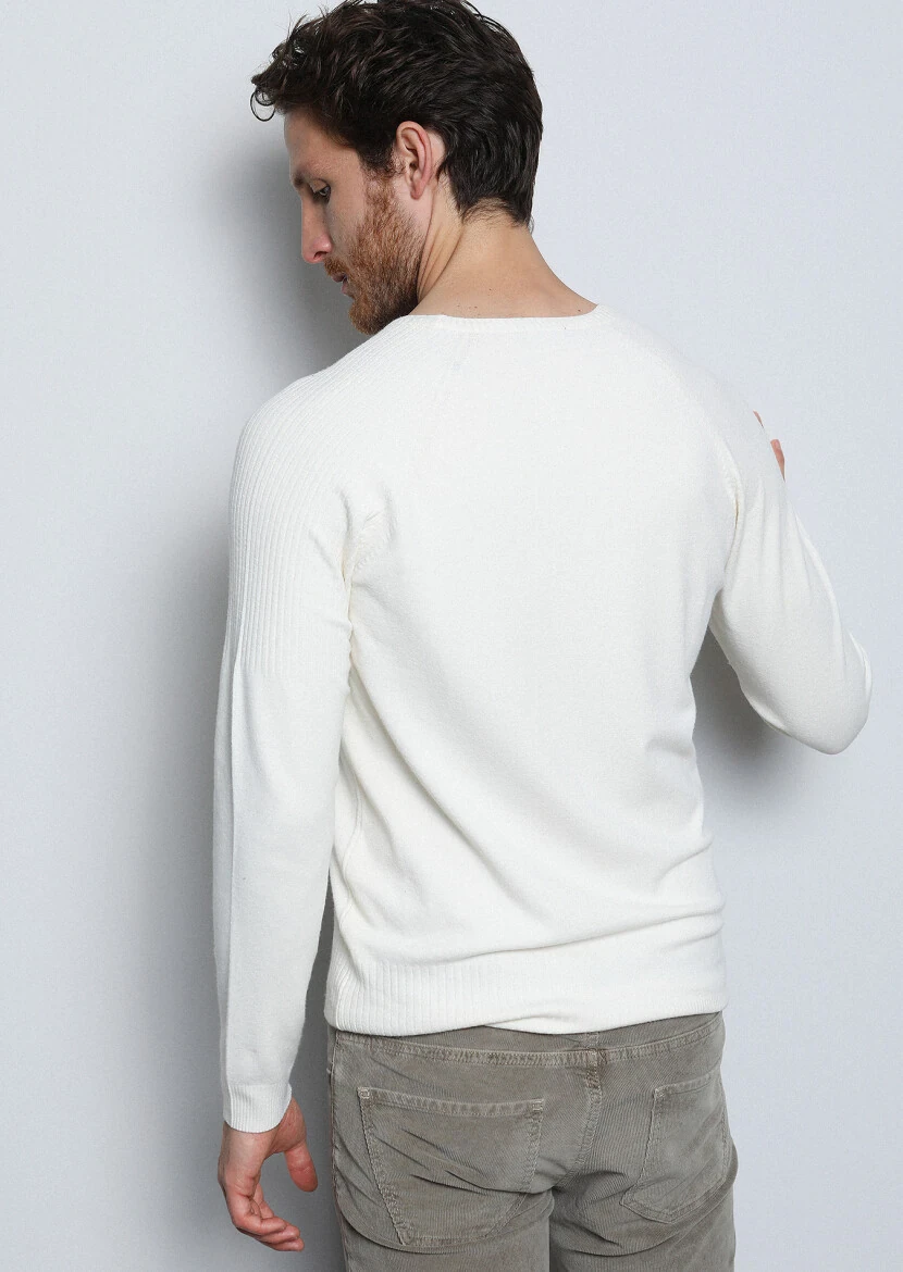 Ecru Knitwear Sweatshirt - 5