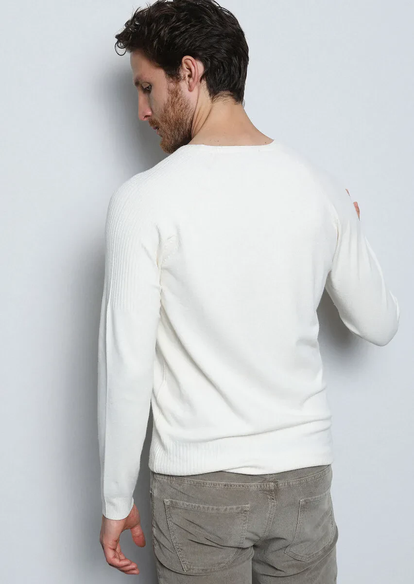 Ecru Knitwear Sweatshirt - 5