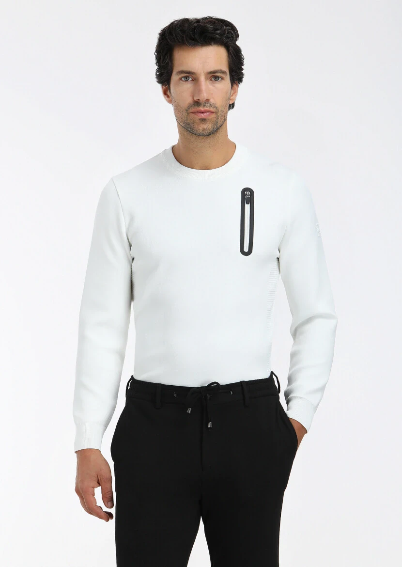 Ecru Knitwear Sweatshirt - 2