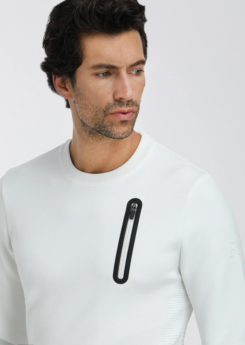 Ecru Knitwear Sweatshirt - 3