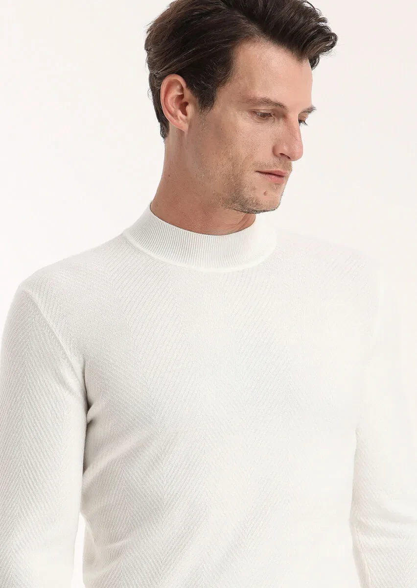 Ecru Knitwear Sweatshirt - 4