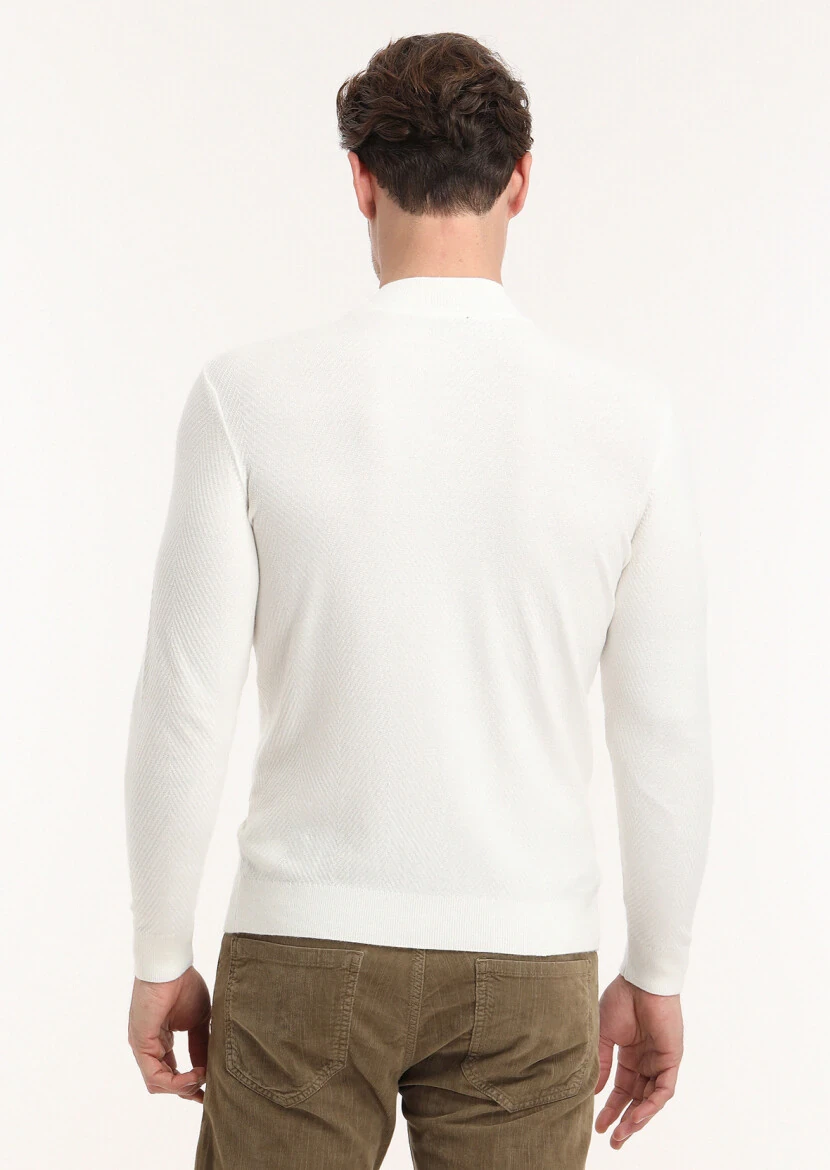 Ecru Knitwear Sweatshirt - 5