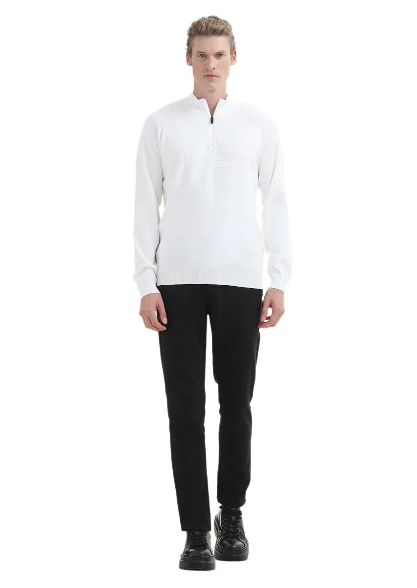 Ecru Knitwear Sweatshirt - 1