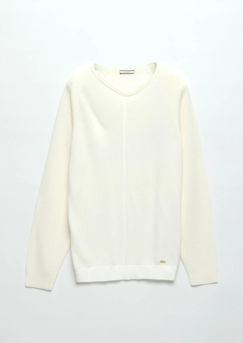 Ecru Knitwear Sweatshirt - 6